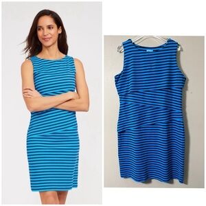J McLaughlin Nicola Striped Sleeveless Layered Dress Women Size XL Blue